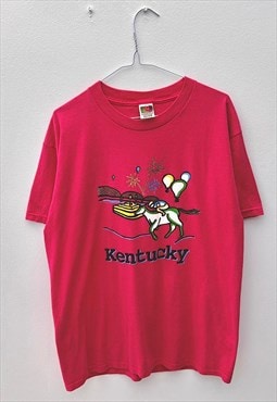 Vintage Kentucky USA pink tourist T-shirt large 