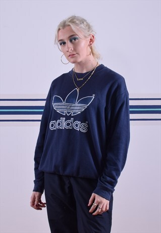 NAVY ADIDAS TREFOIL SWEATSHIRT
