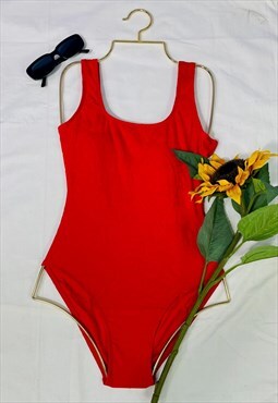 Vintage 90's Floral Textured Low Back Swimsuit