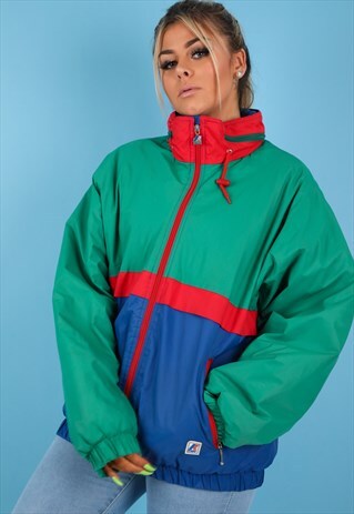 VINTAGE K-WAY SKI JACKET IN MULTI NJ669