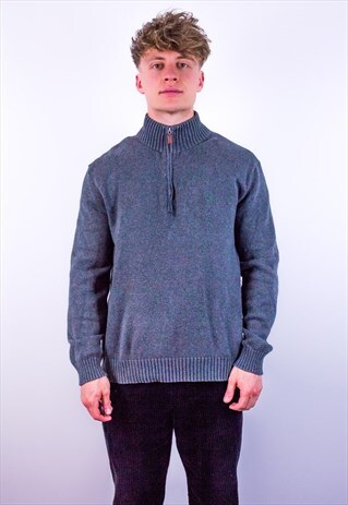 VINTAGE RALPH LAUREN 1/4 ZIP JUMPER IN GREY
