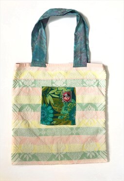 Upcycled Patchwork Towel Tote Bag 
