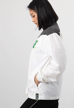 VINTAGE NIKE XL WHITE FESTIVAL WINDBREAKER JACKET