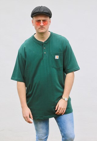 CARHARRT USA 90S Y NECK VINTAGE T SHIRT
