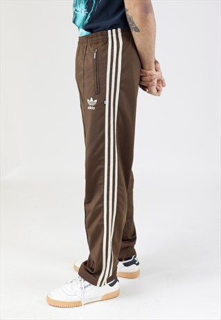 VINTAGE 90S ADIDAS BROWN TRACKSUIT BOTTOMS
