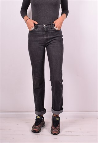 MOSCHINO WOMENS VINTAGE JEANS W28 L32 GREY 90'S