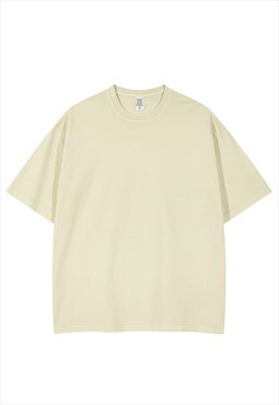 Apricot Plain Washed T shirt tee Y2k Unisex