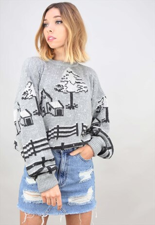 VINTAGE OVERSIZED PATTERNED JUMPER