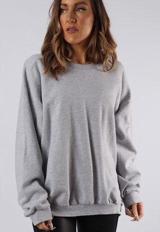 VINTAGE SWEATSHIRT JUMPER OVERSIZED PLAIN UK 18-20 2XL (CCN)
