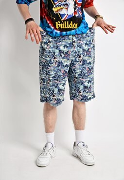 Vintage summer shorts men's multi coloured festival XXL 38