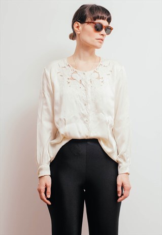 VINTAGE SILK EMBROIDERED BLOUSE