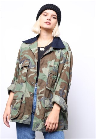 VINTAGE GREEN ARMY CAMO JACKET