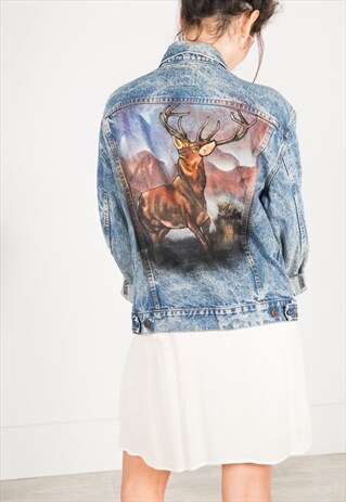 VINTAGE 80'S LEVI'S EMBELLISHED DENIM JACKET / S0993