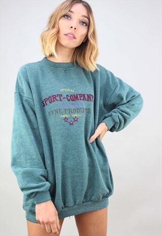 VINTAGE 90S OVERSIZED EMBROIDERED SWEATSHIRT