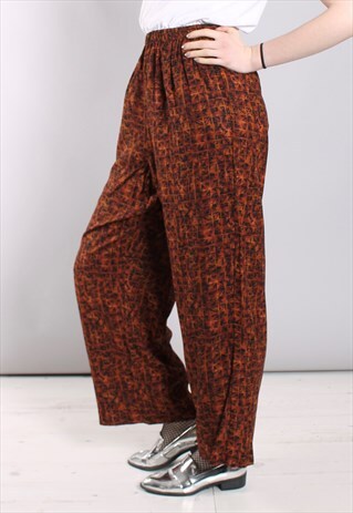 VINTAGE 80S GEOMETRIC PATTERN HIGH WAISTED CULOTTE TROUSERS