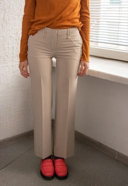 Vintage 80's Beige Pin Stripe Straight Trousers