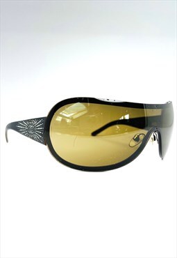 Chanel Sunglasses Oversized Shield Crystal Brown 4148-B