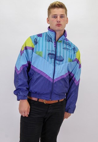 VINTAGE FESTIVAL PATTERN SHELL JACKET