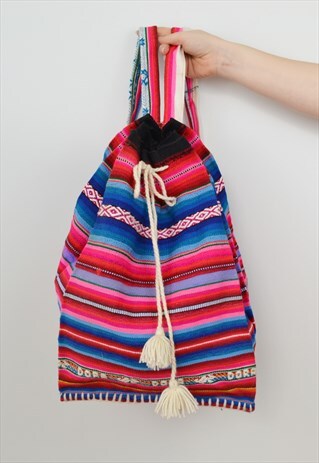 RAINBOW WOVEN BACKPACK