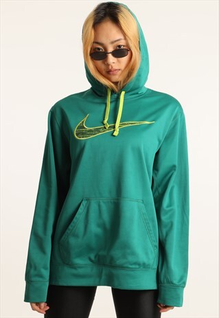 VINTAGE NIKE EMBROIDERED LOGO HOODIE