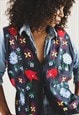 Sleeveless embroidered cardigan