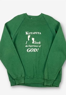 90s lee kutafuta god graphic sweatshirt green xl