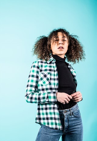 VINTAGE TOMMY HILFIGER SHIRT IN GREEN CHECKS EMBROIDERY LOGO