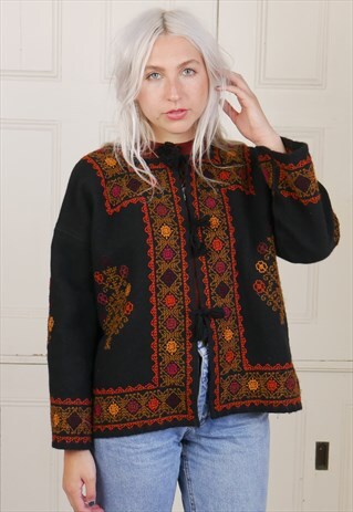 BOHO ETHNIC EMBROIDERED 70S JACKET