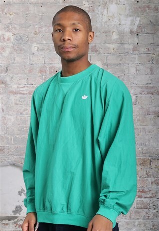 VINTAGE ADIDAS LONG SLEEVED LOGO TOP GREEN
