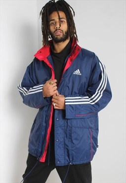Vintage Adidas 90's Puffer Jacket Coat - Blue