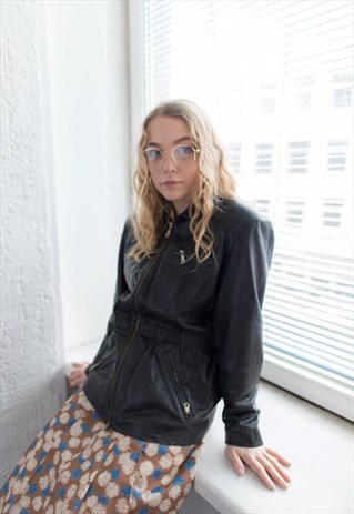 VINTAGE 80'S BLACK LEATHER JACKET