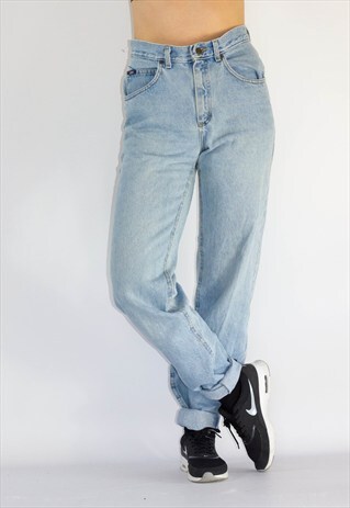 VINTAGE 80'S SUPER HIGH WAIST LEE TAPERED MOM JEANS