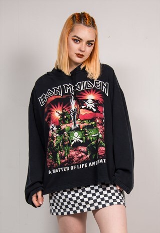 90'S IRON MAIDEN ROCK BAND BLACK HOODIE