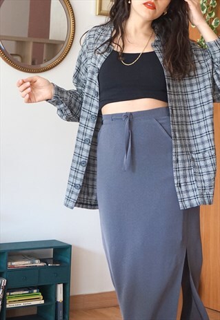 VINTAGE 90S LONG SLEEVE GRUNGE BLACK CHECKED SHIRT