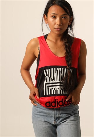 VINTAGE ADIDAS APPLIQUE SPELLOUT VEST