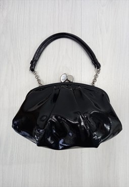 Y2K Lulu Guinness Chain Detail Patent Handbag 