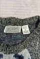 VINTAGE KNITTED JUMPER ABSTRACT PATTERNED KNIT SWEATER