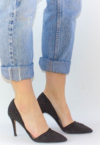 FCUK SUEDE STUDDED STILETTO HEELS