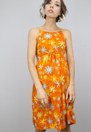 VINTAGE 90S FLORAL PATTERNED SUMMER DRESS