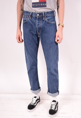 LEVI'S 501 MENS VINTAGE JEANS W30 L32 BLUE 90S