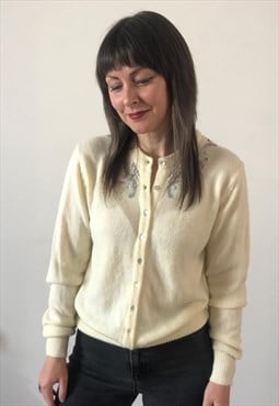 Vintage 80s Cream Cardigan