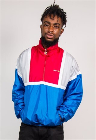 90'S ELLESSE QUARTER ZIP PULLOVER SHELL TRACKSUI JACKET