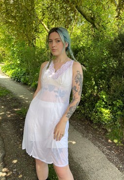 Vintage 1970s Boho Chic Summer Sheer Slip Dress