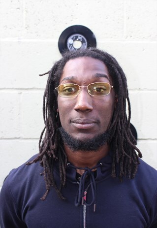 YELLOW LENS Y2K 90S STYLE RECTANGULAR SLIM SUNGLASSES