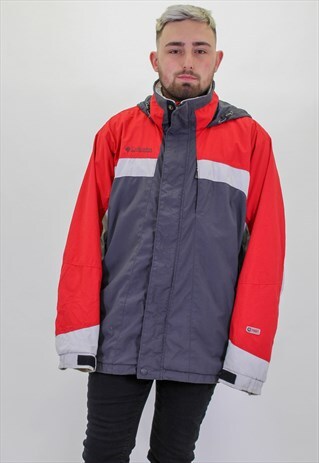 VINTAGE COLUMBIA COAT IN RED AND BLUE LARGE
