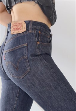 Vintage Levi Indigo Dark Blue Straight Leg Guy Fit Jeans