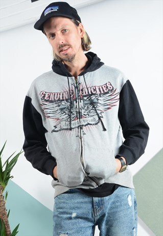 VINTAGE DICKIES HOODIE IN GREY WITH PRINT.