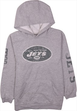 Vintage 90's NFL Hoodie Jets Pullover Grey Small (missing