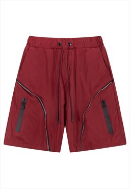Utility shorts skater sports pants in red
