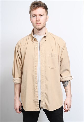 VINTAGE CORDUROY CORD SHIRT BEIGE